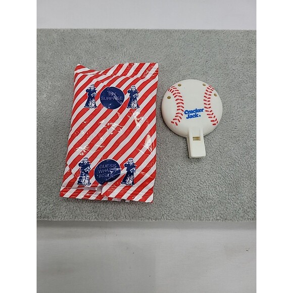 2000 Vintage Premium Cracker Jack Prize Baseball Whistle Toy W/original Packagin - Picture 1 of 13